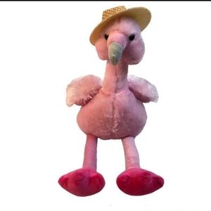 Joann Stores J Bear Pink Flamingo Bird With Summer Hat Plush Stuffed Toy